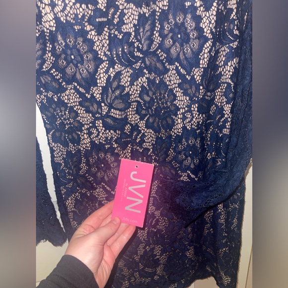 NWT JVN BY JOVANI NAVY BLUE/TAN COCKTAIL DRESS - Picture 5 of 9